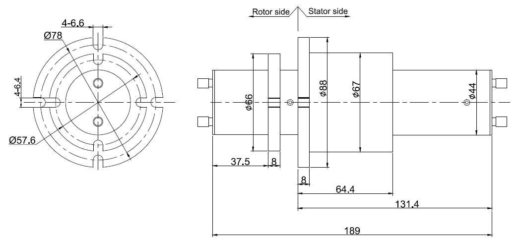 MFO200B series Fiber Optic Rotary Joints(optional+Electrical Slip Rings ...