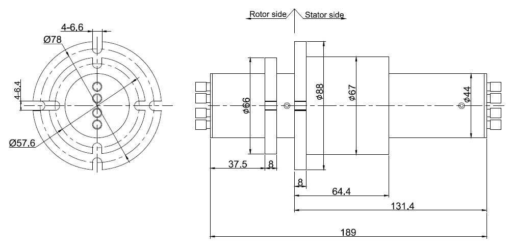 MFO400B series Fiber Optic Rotary Joints(optional+Electrical Slip Rings ...